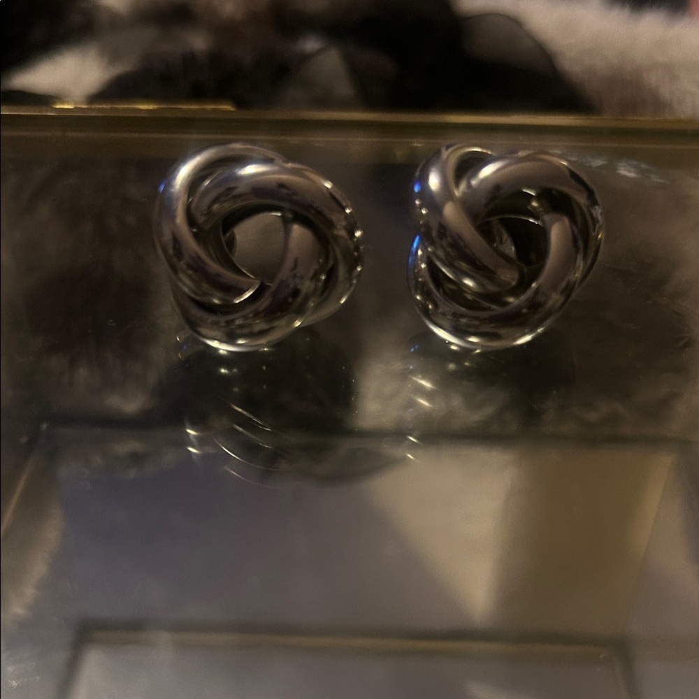 Double knot sterling Silver earrings